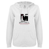 Thumbnail image for  ENZA Womens White V Notch Raw Edge Fleece Hoodie
