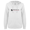 Thumbnail image for  ENZA Womens White V Notch Raw Edge Fleece Hoodie