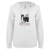Thumbnail image for  ENZA Womens White V Notch Raw Edge Fleece Hoodie