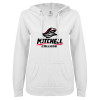 Thumbnail image for  ENZA Womens White V Notch Raw Edge Fleece Hoodie