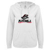 Thumbnail image for  ENZA Womens White V Notch Raw Edge Fleece Hoodie