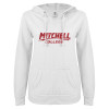 Thumbnail image for  ENZA Womens White V Notch Raw Edge Fleece Hoodie