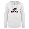 Thumbnail image for  ENZA Womens White V Notch Raw Edge Fleece Hoodie