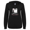Thumbnail image for  ENZA Womens Black V Notch Raw Edge Fleece Hoodie