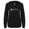 Thumbnail image for  ENZA Womens Black V Notch Raw Edge Fleece Hoodie