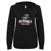 Thumbnail image for  ENZA Womens Black V Notch Raw Edge Fleece Hoodie