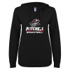Thumbnail image for  ENZA Womens Black V Notch Raw Edge Fleece Hoodie