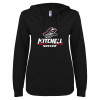Thumbnail image for  ENZA Womens Black V Notch Raw Edge Fleece Hoodie