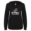 Thumbnail image for  ENZA Womens Black V Notch Raw Edge Fleece Hoodie