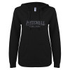 Thumbnail image for  ENZA Womens Black V Notch Raw Edge Fleece Hoodie