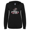 Thumbnail image for  ENZA Womens Black V Notch Raw Edge Fleece Hoodie