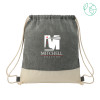 Thumbnail image for  Split Recycled Cotton Natural/Black Drawstring Bag