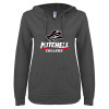 Thumbnail image for  ENZA Womens Dark Heather V Notch Raw Edge Fleece Hoodie