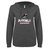 Thumbnail image for  ENZA Womens Dark Heather V Notch Raw Edge Fleece Hoodie