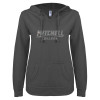 Thumbnail image for  ENZA Womens Dark Heather V Notch Raw Edge Fleece Hoodie