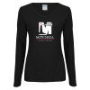 Thumbnail image for  Womens Black Long Sleeve V Neck Tee 