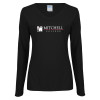 Thumbnail image for  Womens Black Long Sleeve V Neck Tee 