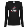 Thumbnail image for  Womens Black Long Sleeve V Neck Tee 