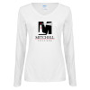 Thumbnail image for  Womens White Long Sleeve V Neck Tee