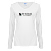 Thumbnail image for  Womens White Long Sleeve V Neck Tee