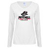 Thumbnail image for  Womens White Long Sleeve V Neck Tee
