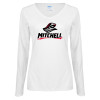Thumbnail image for  Womens White Long Sleeve V Neck Tee