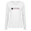 Thumbnail image for  Womens White Long Sleeve V Neck Tee 