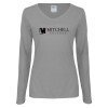 Thumbnail image for  Womens Grey Long Sleeve V Neck Tee 