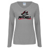 Thumbnail image for  Womens Grey Long Sleeve V Neck Tee 