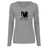 Thumbnail image for  Womens Grey Long Sleeve V Neck Tee 