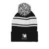 Thumbnail image for  Black/White Two Tone Knit Pom Beanie w/Cuff