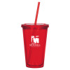 Thumbnail image for  Madison Double Wall Red Tumbler w/Straw 16oz