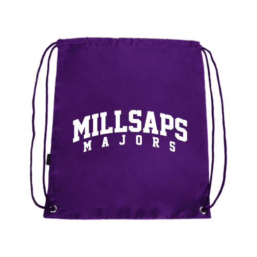  Purple Drawstring Backpack - Arched Millsaps Majors