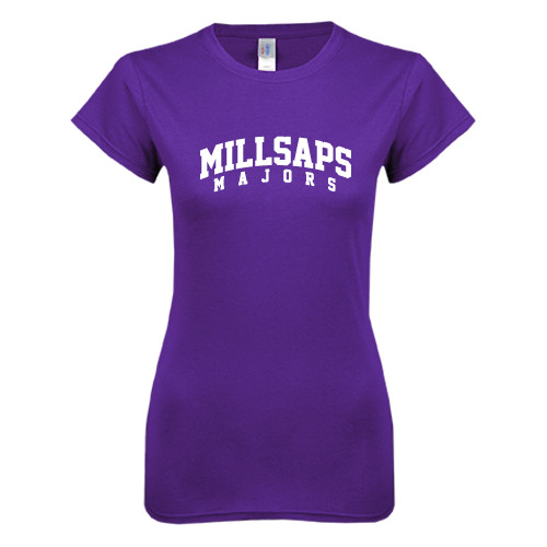  Next Level Womens Purple Boyfriend Tee - Arched Millsaps Majors
