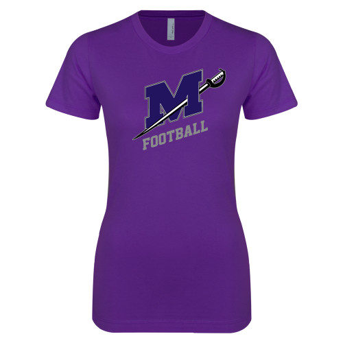  Next Level Womens Purple Boyfriend Tee - Football