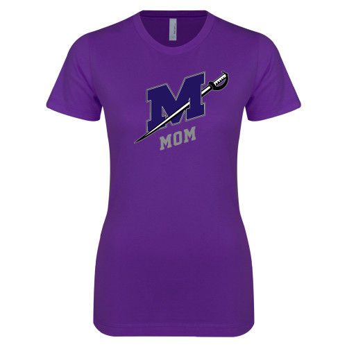  Next Level Womens Purple Boyfriend Tee - Mom