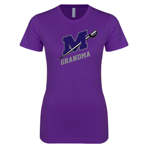  Next Level Womens Purple Boyfriend Tee - Grandma
