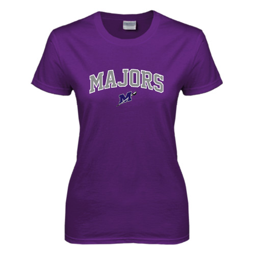  Womens Purple Short Sleeve Tee - Arched Majors w/ Primary Logo