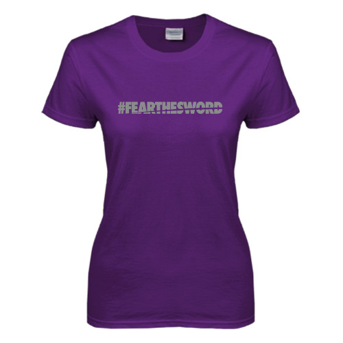  Womens Purple Short Sleeve Tee - #FEARTHESWORD
