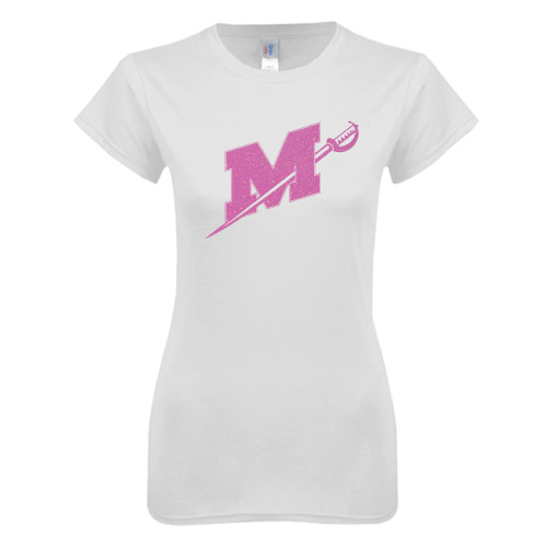  Next Level Womens White Boyfriend Tee - Official Logo