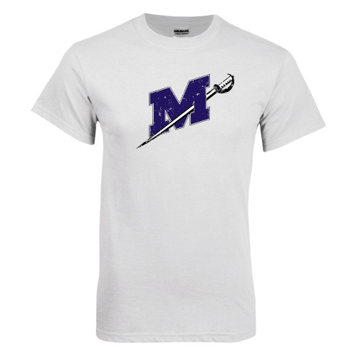  White T Shirt - Official Logo Distressed