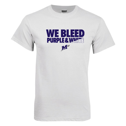  White T Shirt - We Bleed Purple & White