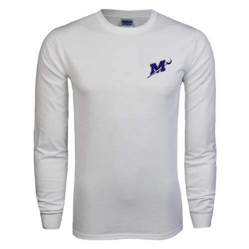  White Long Sleeve T Shirt - Official Logo