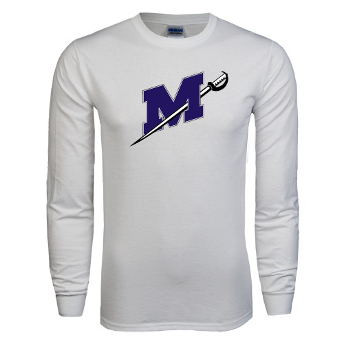  White Long Sleeve T Shirt - Official Logo