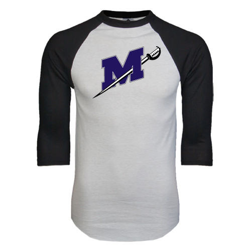 White/Black Raglan Baseball T Shirt - Official Logo