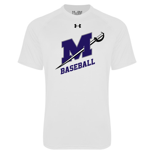  Under Armour White Tech Tee - Baseball