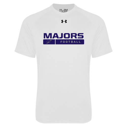 Under Armour White Tech Tee - Majors Football w/ Bar
