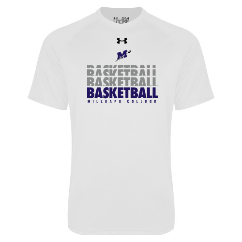  Under Armour White Tech Tee - Basketball Repeating