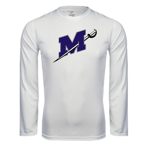  White Performance Long Sleeve Shirt - Official Logo