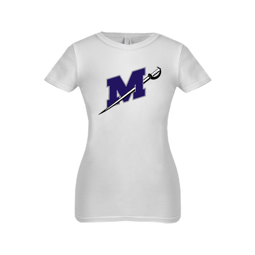  Next Level Girls White Fashion Fit T Shirt - Official Logo